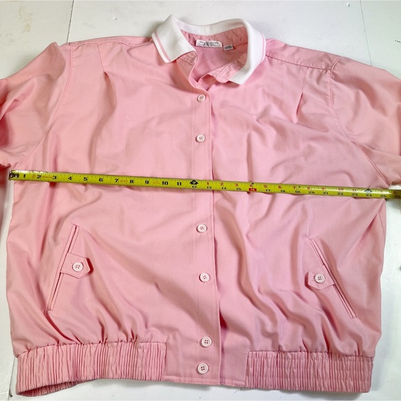 Vintage 80s Jacket Womens size 18 Pink Button Front Made in USA - Picture 7 of 11